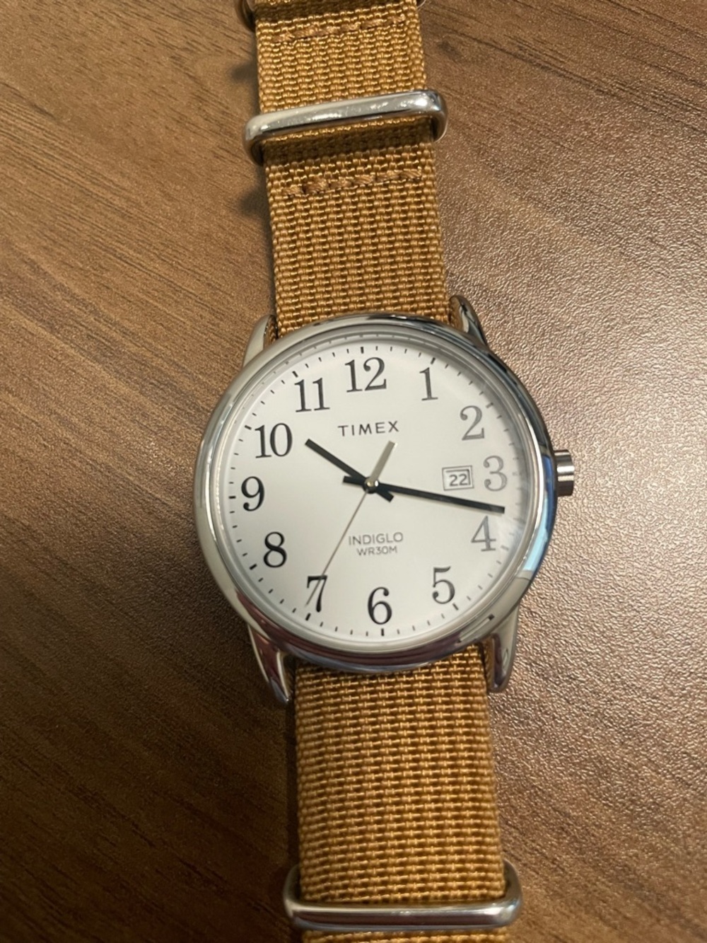 Timex Easy Reader Watch with Tan Nylon Strap - Picture 2 of 9
